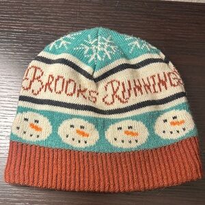 Brooks Snowman Beanie - Teal and Rust